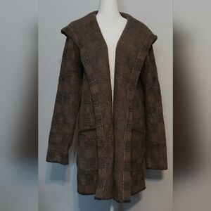 Cyrus Brown Knit Sweater With Hood